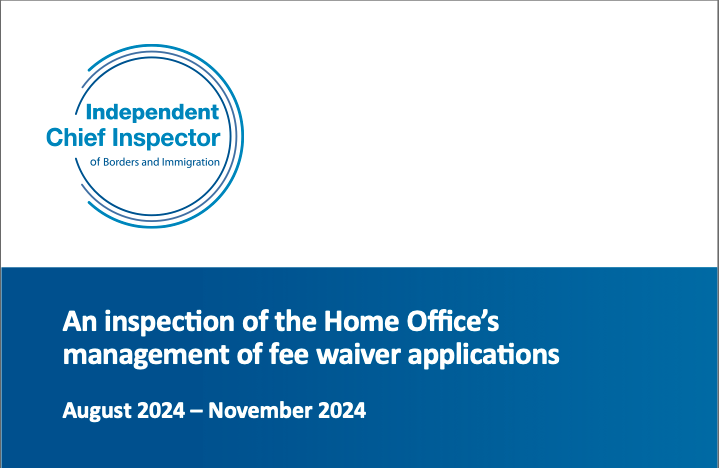ICBI: An inspection of the Home Office's management of fee waiver applications