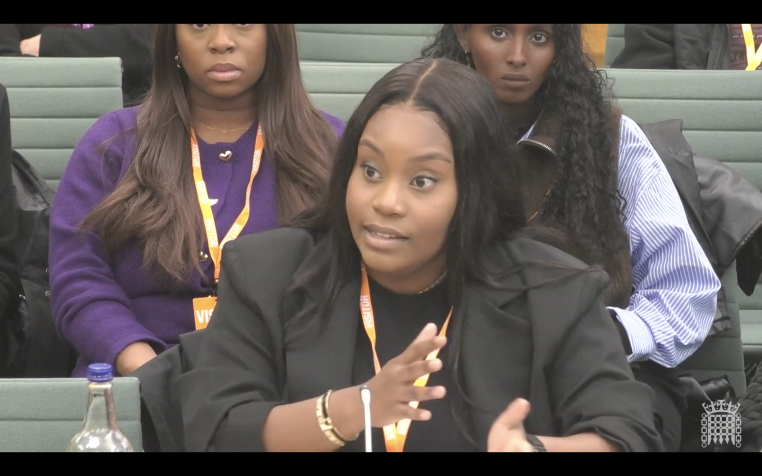 Chrisann Jarrett MBE, speaking to the Home Affairs Committee